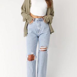 Kittenish high rise baggy fit jeans